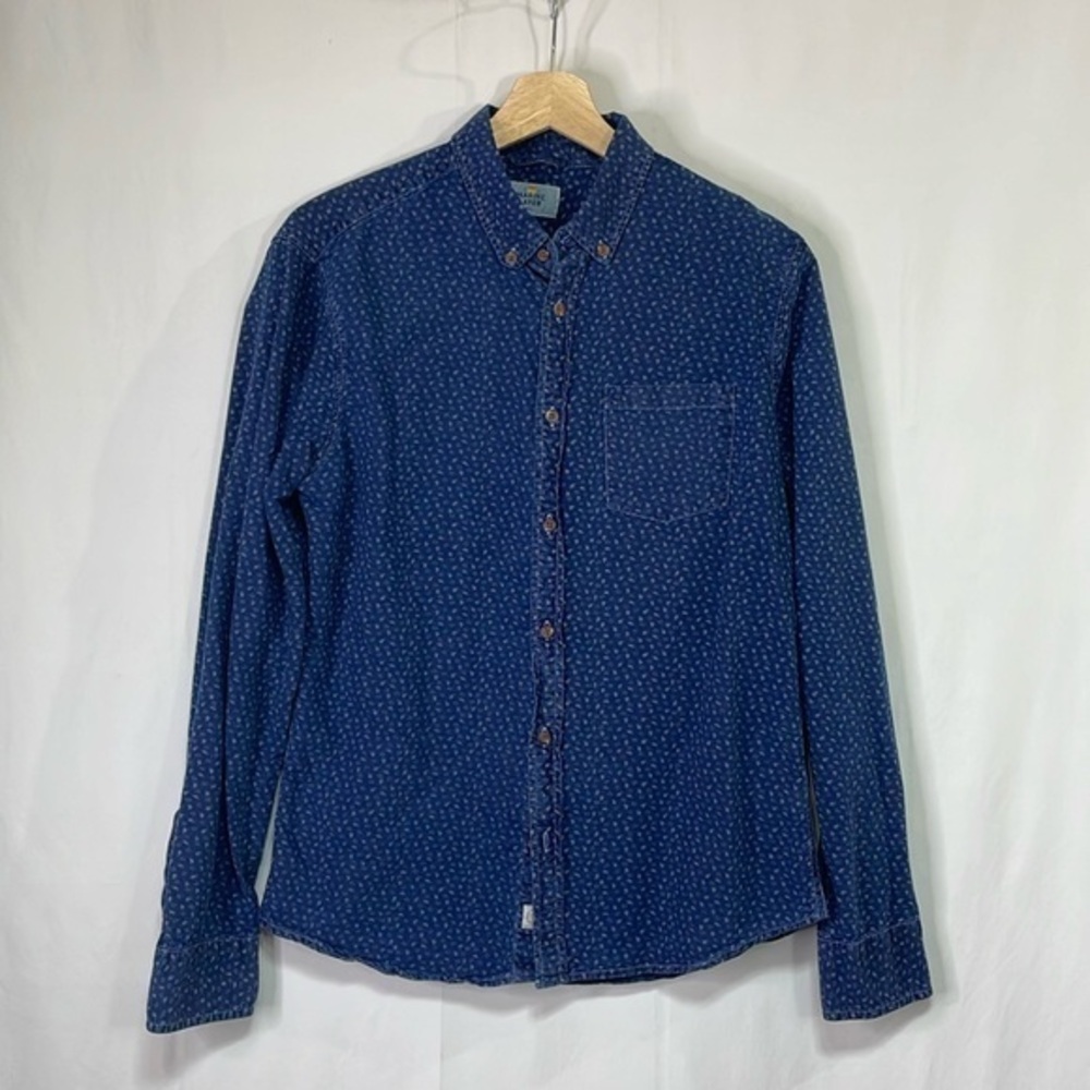 🪐 marine layer, blue paisley, print, long sleeve button-down cotton
